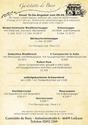 Gaststätte de Baey - Hamminkeln