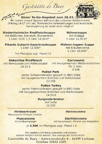 Opinii despre Gaststätte de Baey în Hamminkeln - Gastronomie und Hotellerie