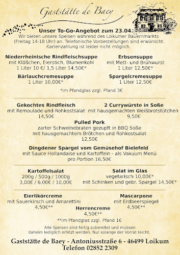 Gaststätte de Baey - Gastronomie und Hotellerie