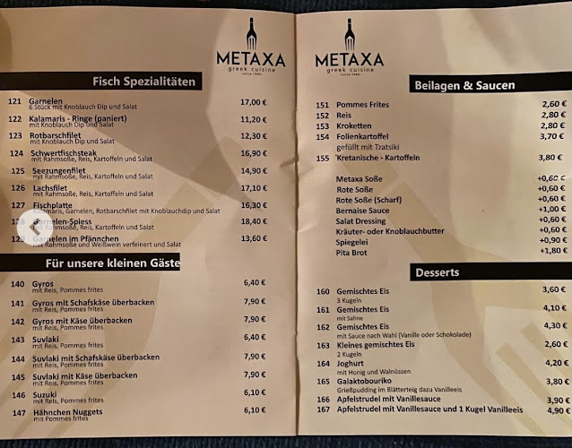Metaxa greek cuisine