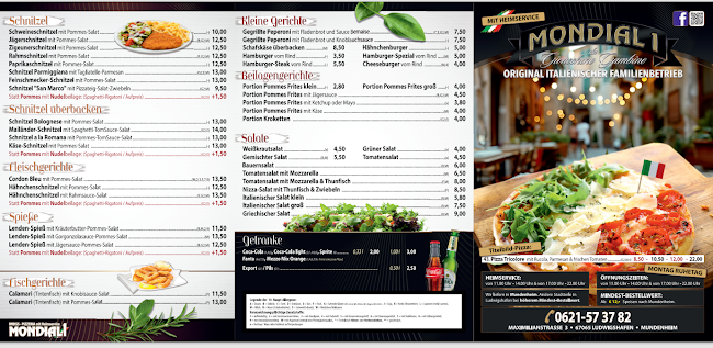 Opinii despre Pizzeria Mondial 1 în Ludwigshafen am Rhein - Gastronomie und Hotellerie