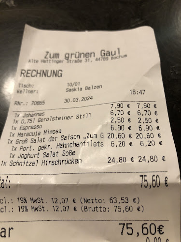 Opinii despre Zum Grünen Gaul în Bochum - Gastronomie und Hotellerie