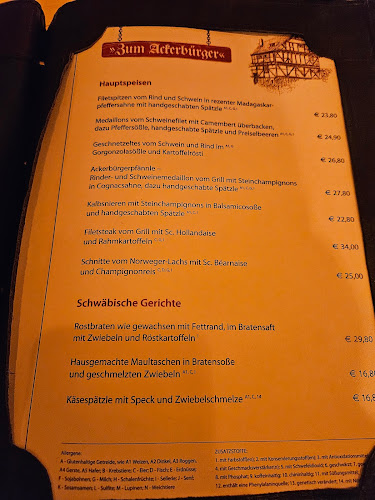 Opinii despre Restaurant zum Ackerbürger - Stuttgart în Stuttgart - Gastronomie und Hotellerie