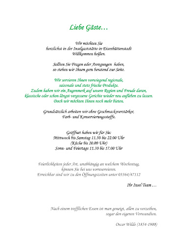 Comentarii opinii despre Inselgaststätte