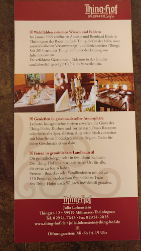 Opinii despre Bauernhofcafé Thing-Hof în Möhnesee - Gastronomie und Hotellerie