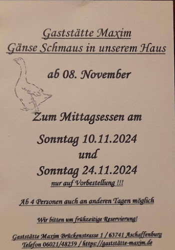 Opinii despre Maxim Gaststätte în Aschaffenburg - Gastronomie und Hotellerie