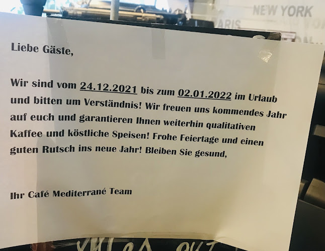 Opinii despre Cafe Mediterrane în Berlin - Gastronomie und Hotellerie