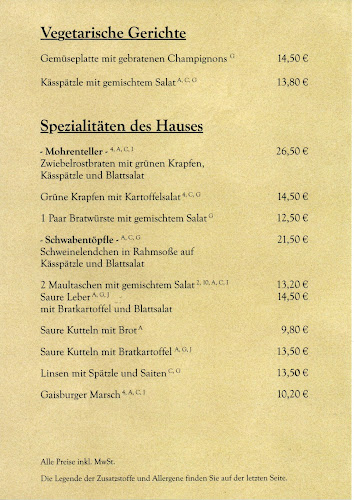 Opinii despre Restaurant 3 Mohren în Laupheim - Gastronomie und Hotellerie