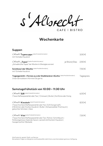 Opinii despre Café & Bistro s'Albrecht în Albstadt - Gastronomie und Hotellerie