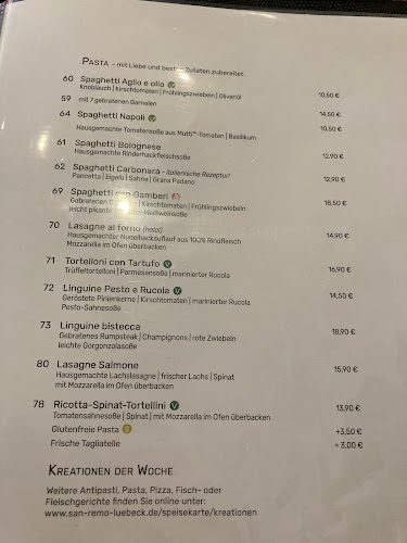 Opinii despre Ristorante San Remo în Lübeck - Gastronomie und Hotellerie
